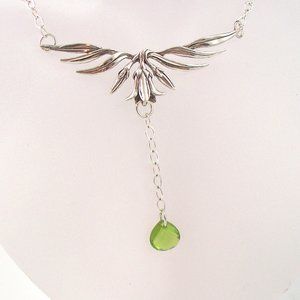Crystal & Sterling Silver Flowering Vine Necklace